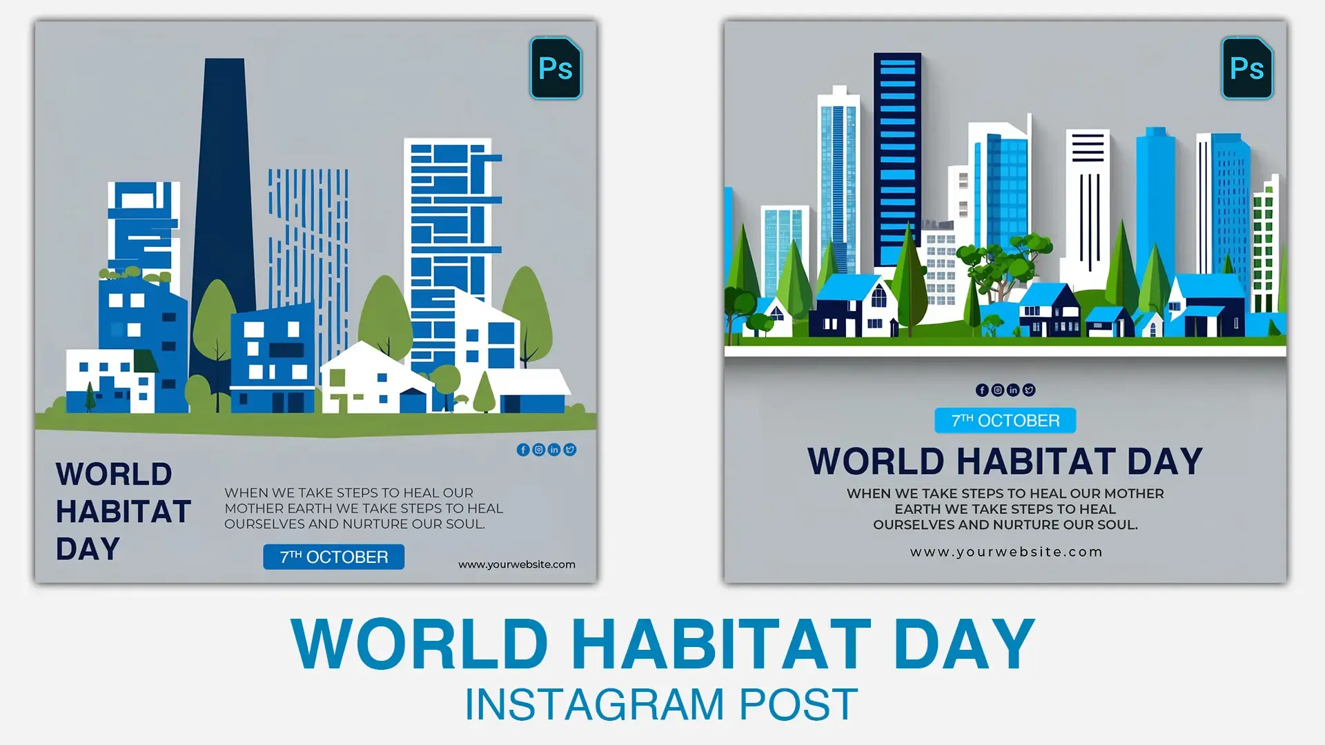 World Habitat Day Cityscape Pack Instagram Post